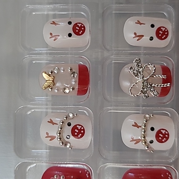 2/$16 3D Holiday Christmas French Manicure Press On Nails - Picture 9 of 9